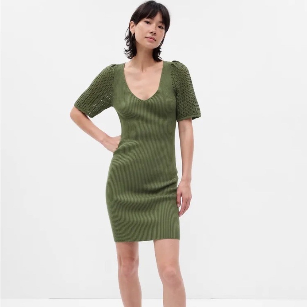 NWT GAP Crochet Sleeve Mini Sweater Dress